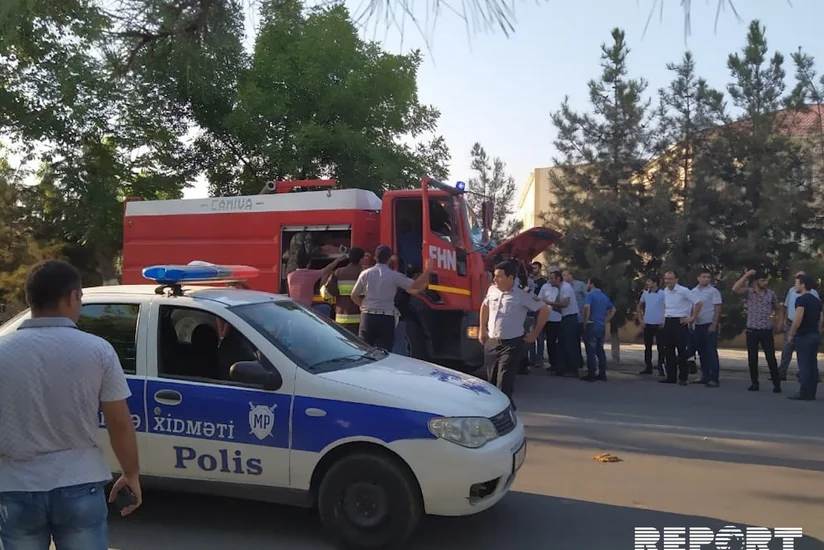 Saatlıda yanğınsöndürən maşın qəzaya uğrayıb - FOTO