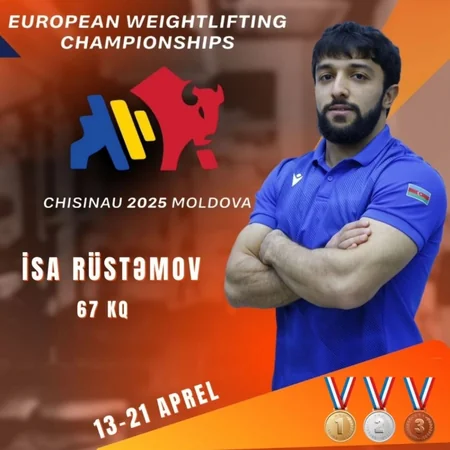 Azərbaycanlı ağırlıqqaldıran Avropa çempionatında 3 medal qazanıb