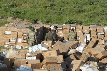 ​Türkiyədə terrorçu PKK-ya məxsus 5 milyon qutu siqaret müsadirə edilib