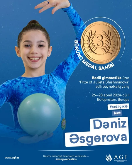 Azərbaycan bədii gimnastları beynəlxalq turnirdə 5 medal qazanıblar