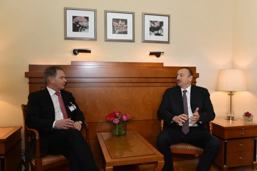 İlham Əliyev Finlandiya prezidenti ilə görüşüb