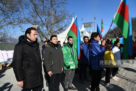 Участники акции на дороге Ханкенди-Лачын почтили память шехидов 20 Января