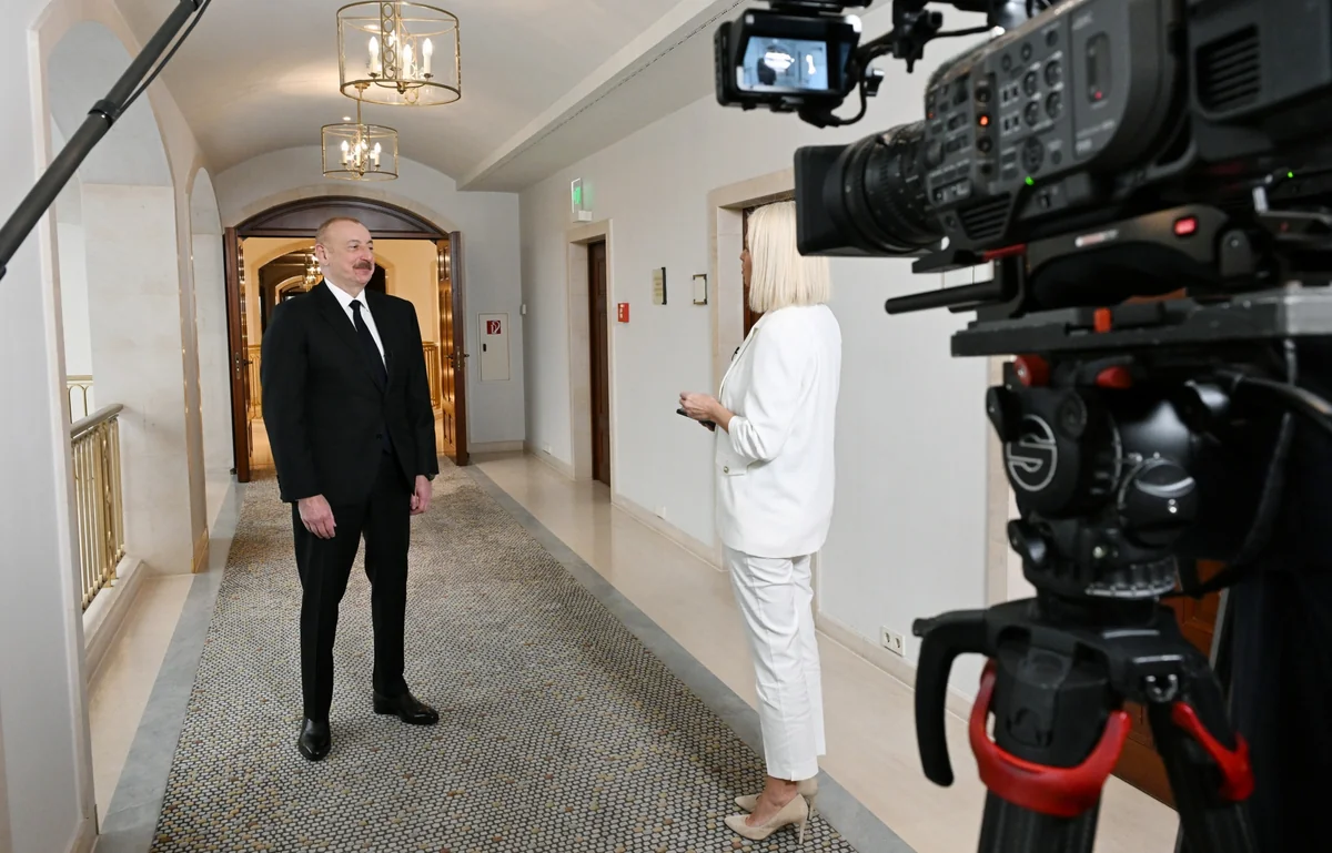 President of Azerbaijan Ilham Aliyev interviewed by Euronews TV channel