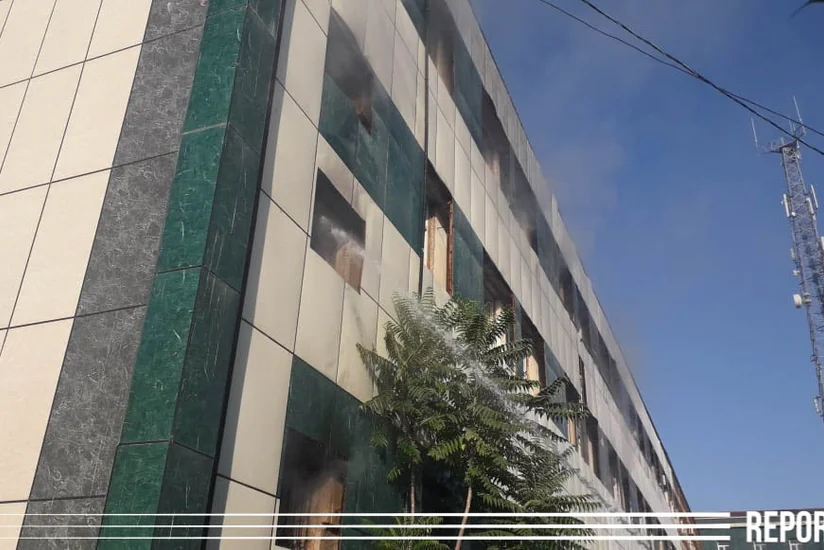 Kürdəmirin Mərkəzi Poçt binasında yanğın olub