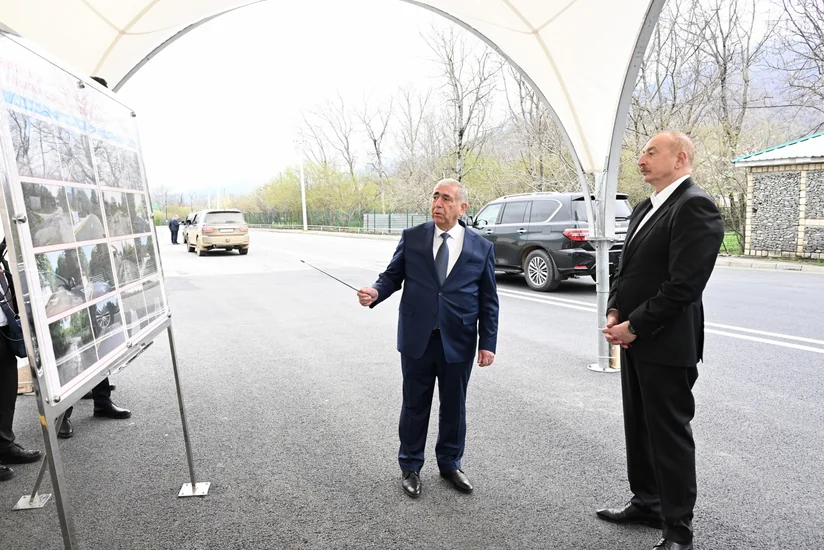President Ilham Aliyev attends opening of Boyuk Pirali- Kichik Pirali-Khirkhatala-Jighatelli-Hamzali highway - UPDATED