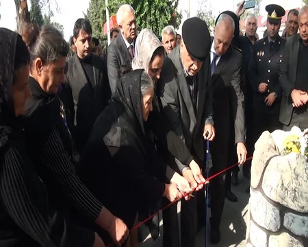 Göyçayda şəhidin xatirəsinə tikilmiş bulaq kompleksinin açılışı olub
