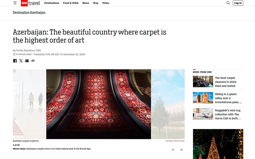 CNN publishes article on Azerbaijani art of carpet weaving