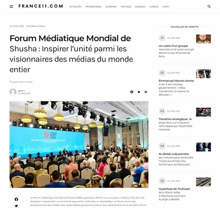Dünya mediası Prezident İlham Əliyevin Şuşa Qlobal Media Forumundakı çıxışına xüsusi maraq göstərir