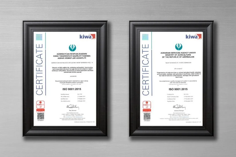 Aqrar Xidmətlər Agentliyi beynəlxalq uyğunluq sertifikatına layiq görülüb