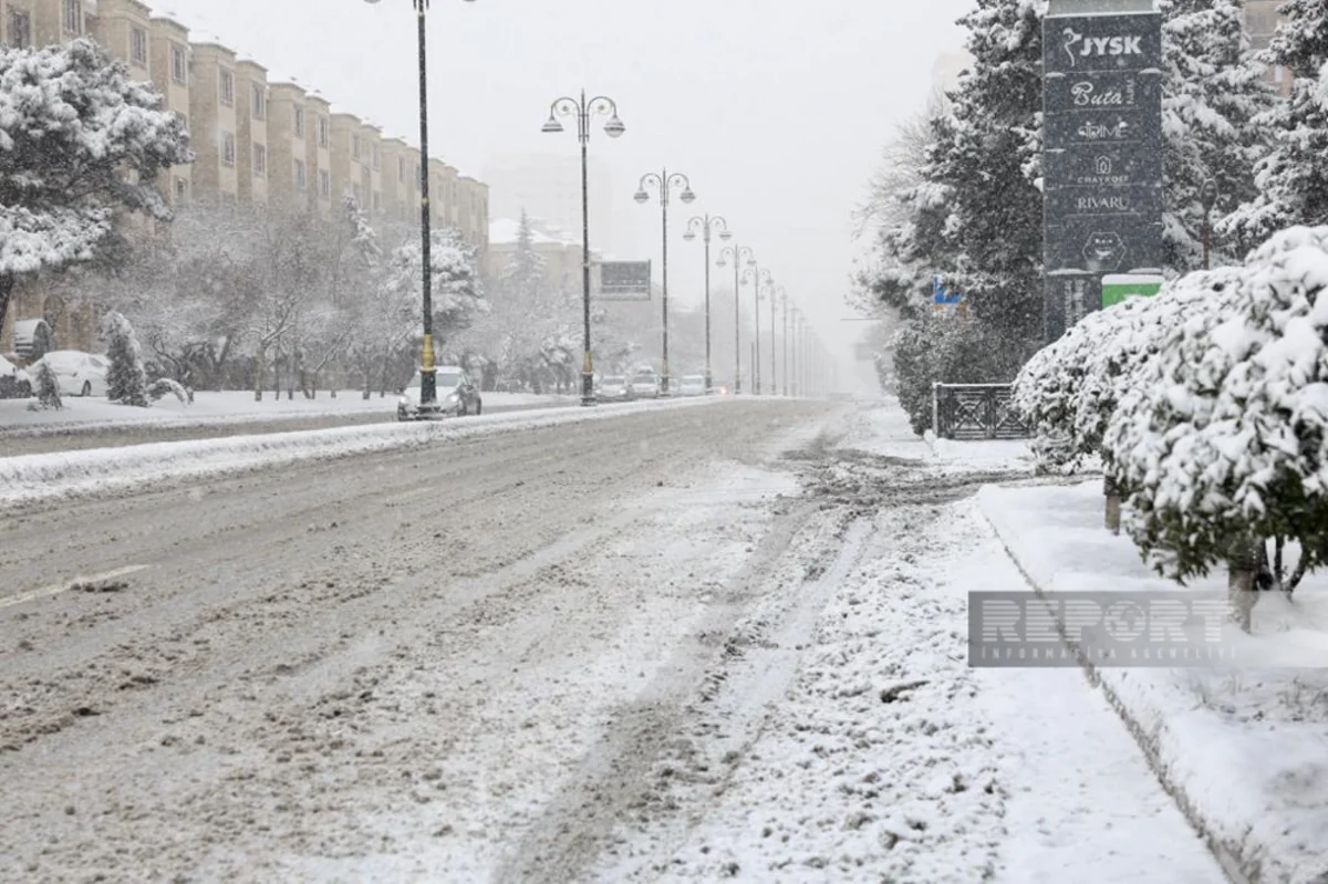 Qarlı-şaxtalı şəhər - FOTOREPORTAJ