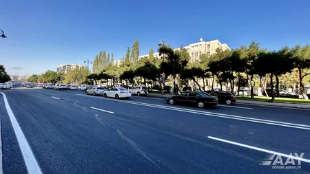 Bakının Fətəli xan Xoyski prospektinin bir hissəsində təmir yekunlaşıb
