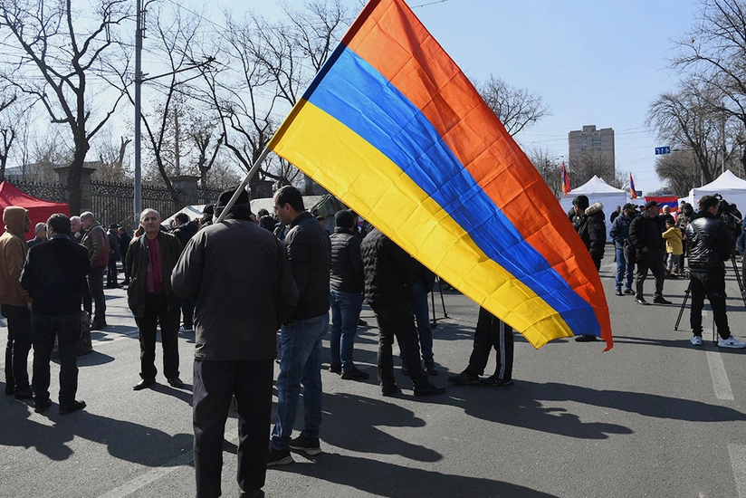 В Ереване прошла акция протеста перед посольством Беларуси