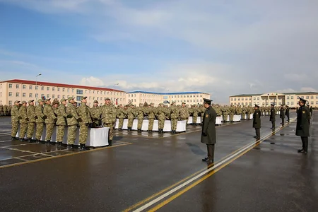 Naxçıvan Qarnizonunun gənc əsgərləri Vətənə sədaqət andı içiblər - FOTO - VİDEO
