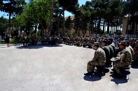 Hərbi hissədə Cümhuriyyətin 100 illiyi qeyd olunub