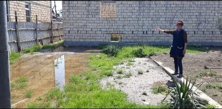 Biləsuvarın Səmədabad kəndində evləri və həyətləri su basıb 