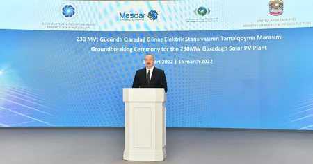 Ilham Aliyev inaugurates Garadagh Solar Power Plant