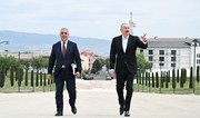 President Ilham Aliyev reviews construction work at Victory Park in Khankandi