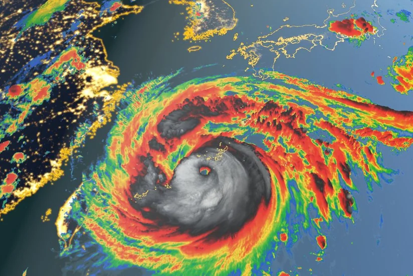 На юге Японии более 30 тыс. домов остались без электроэнергии из-за тайфуна