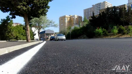 Bakının Elşən Süleymanov küçəsinin bir hissəsi təmir olunub