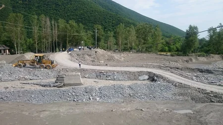 Şəkidə sel suları nəticəsində sıradan çıxan yol bərpa olunub - FOTO