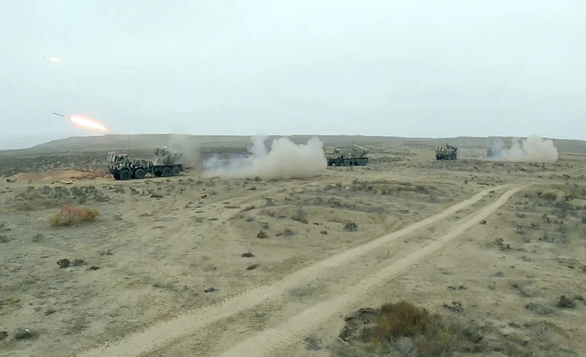 Azerbaijan's Rocket and Artillery Troops conduct live-fire exercises