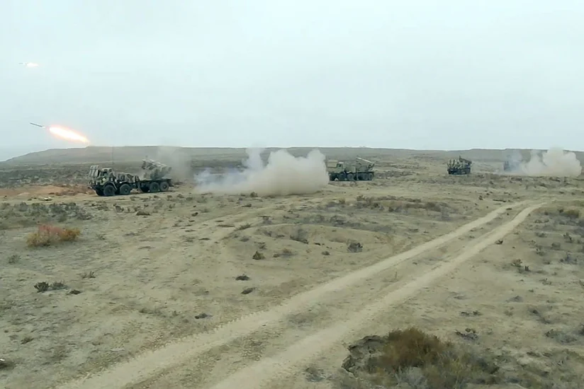 Azerbaijan's Rocket and Artillery Troops conduct live-fire exercises