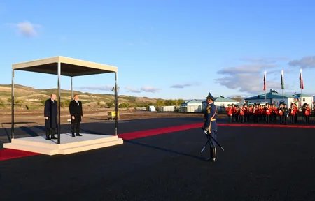 Ərdoğanı Zəngilanda Prezident İlham Əliyev qarşılayıb