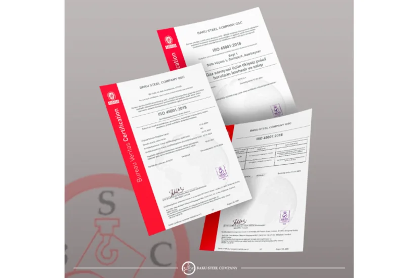 Baku Steel Company received an international ISO certificate in the field of health and labor safety