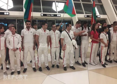 Azərbaycan idmançıları II Avropa oyunlarına yola salınıb - FOTO