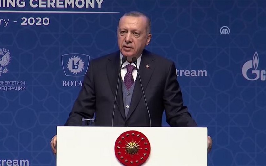 Türkiyə prezidenti: “Türk axını” kəməri yeni dövrün rəmzi layihələrindən biri olacaq”