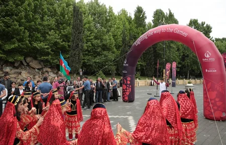 ​Bakı-2015 Avropa Oyunlarının məşəli Yevlax şəhərinə gətirilib - FOTO