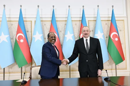 Presidents of Azerbaijan and Somalia make press statements