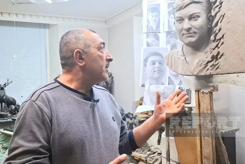 Азербайджанский скульптор, творящий под ракетным дождем в Харькове - ФОТОРЕПОРТАЖ