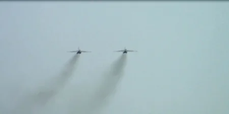 Training flights held in aviation military unit of Separate Combined-Arms Army