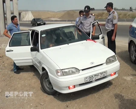 Kürdəmirdə polis reydi: 100-ə yaxın avtomobil saxlanılıb - FOTO