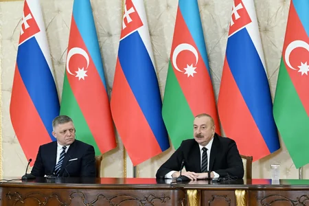 Azərbaycan Prezidenti İlham Əliyev və Slovakiyanın Baş naziri Robert Fitso mətbuata bəyanatla çıxış ediblər - YENİLƏNİB-3