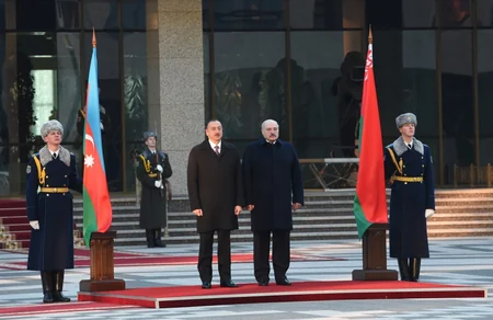Belarusda Azərbaycan Prezidenti İlham Əliyevin rəsmi qarşılanma mərasimi keçirilib