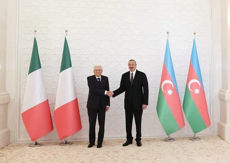 Azərbaycanda İtaliya Prezidentinin rəsmi qarşılanma mərasimi olub