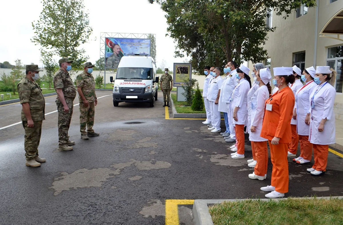 Gəncədə Hərbi Hospitalın yeni inşa edilmiş şöbəsinin açılışı olub