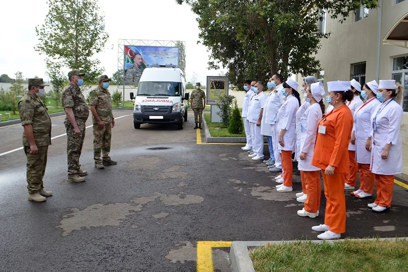 Gəncədə Hərbi Hospitalın yeni inşa edilmiş şöbəsinin açılışı olub