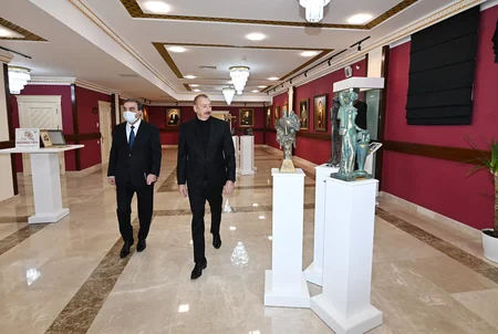 Ilham Aliyev attends inauguration of new building of Ganja State Drama Theater