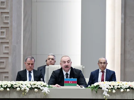 Prezident İlham Əliyev Türk Dövlətləri Təşkilatı Dövlət Başçılarının 11-ci Zirvə Görüşündə çıxış edib