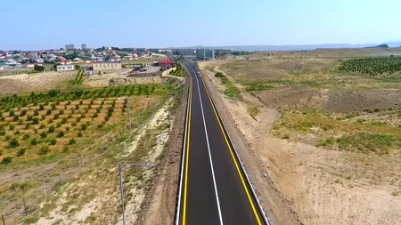 President Ilham Aliyev inaugurates highway in Goranboy