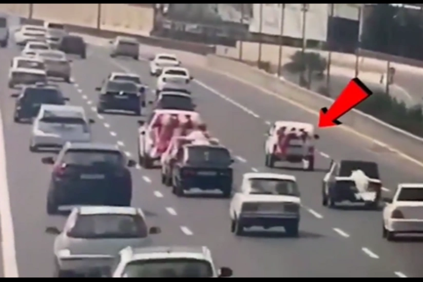 Распространены кадры автохулиганства участников свадебного кортежа в Баку