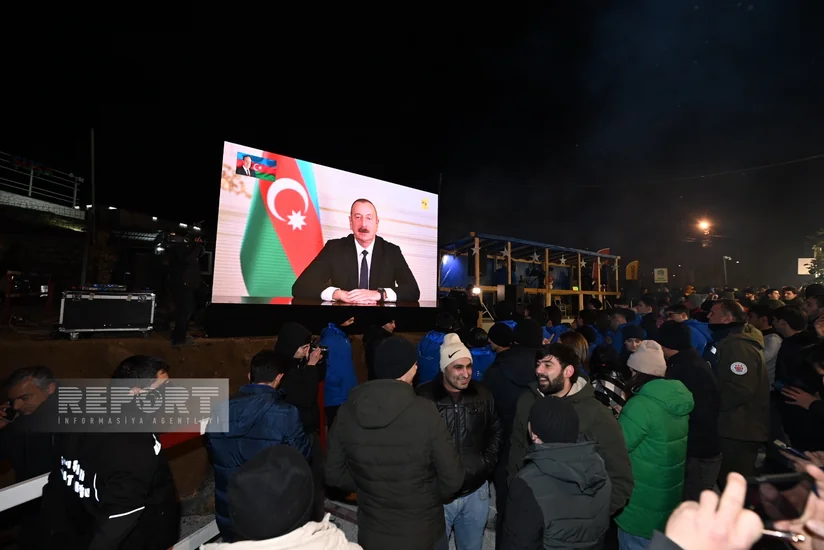 Для активистов на дороге Ханкенди-Лачын созданы условия для просмотра обращения Президента к азербайджанцам мира