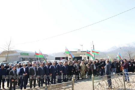 Lerikdə Vətən müharibəsi şəhidinin xatirəsinə inşa edilmiş bulaq kompleksinin açılışı olub