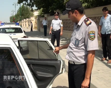 Kürdəmirdə polis reydi: 100-ə yaxın avtomobil saxlanılıb - FOTO