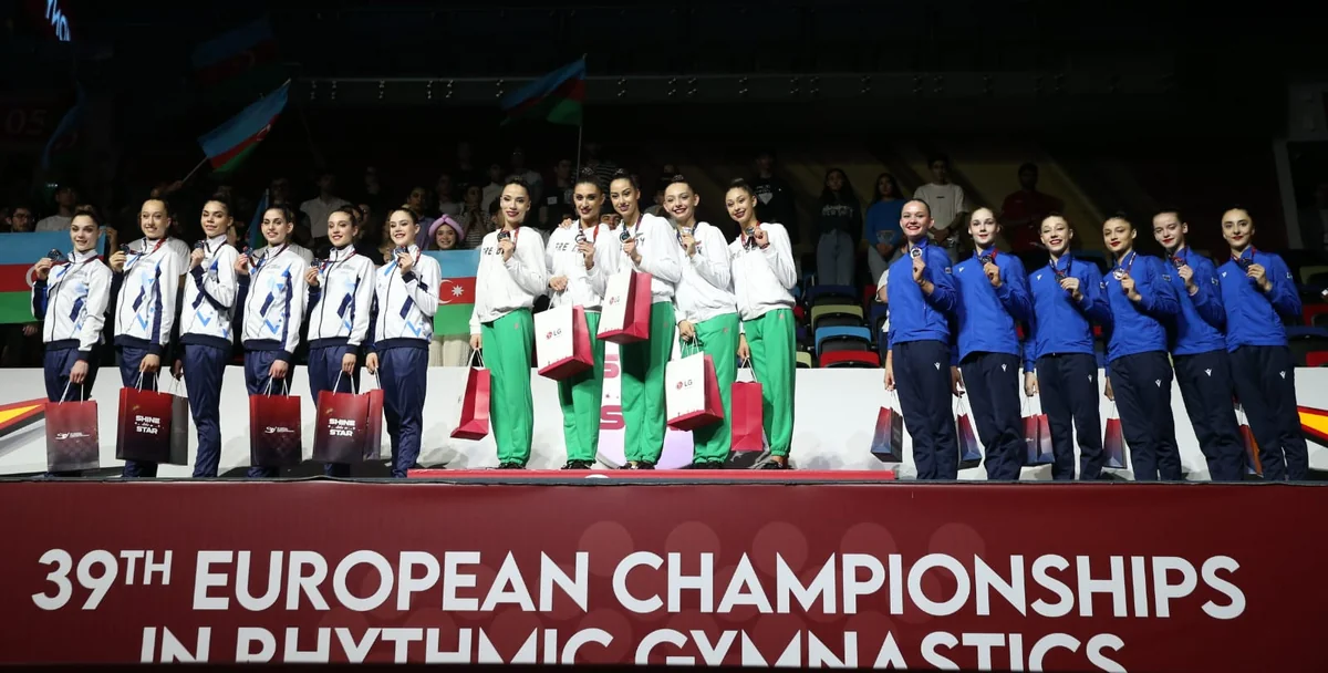 Команда Азербайджана в групповых упражнениях завоевала бронзу чемпионата Европы