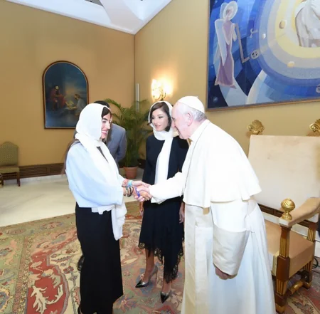 First Vice-President of Azerbaijan Mehriban Aliyeva meets with Pope Francis