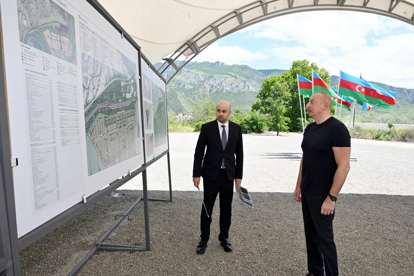 Azerbaijani President lays foundation stone for Minjivan settlement in Zangilan district